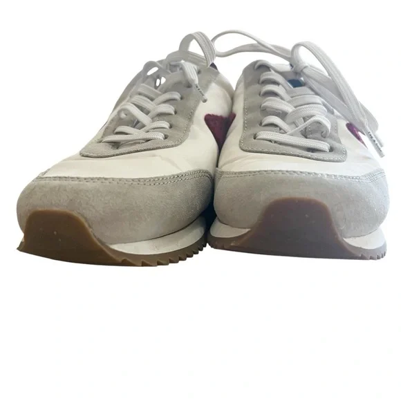 rag & bone Retro Runner Low-Top Sneakers Cream Burgundy size 10 - Picture 11 of 13